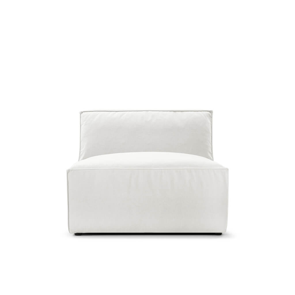 Oasis Modern Low Profile Modular Block Sofa in Latex | Middle Module Performance Felt-Storm