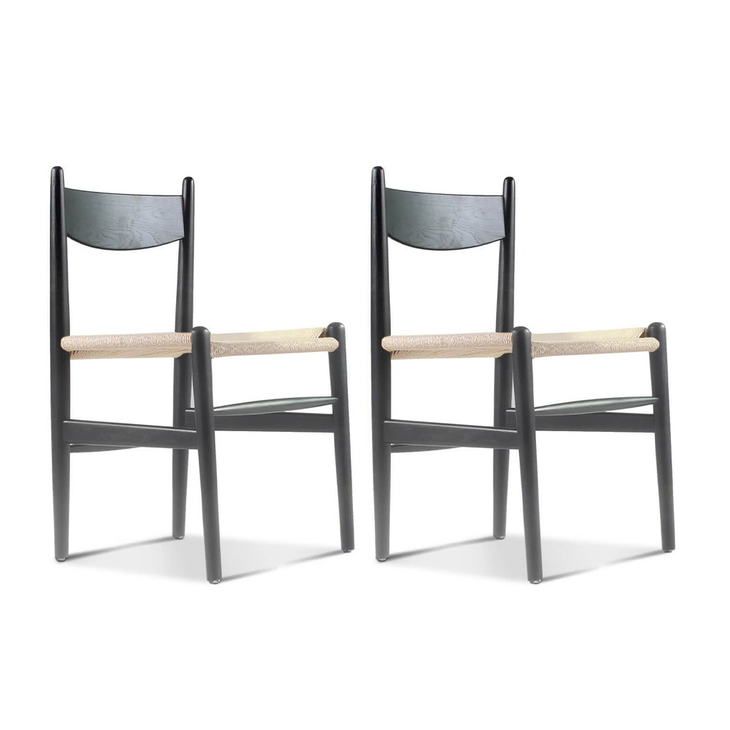 Set of Two Ch36 Chairs / Black Stain