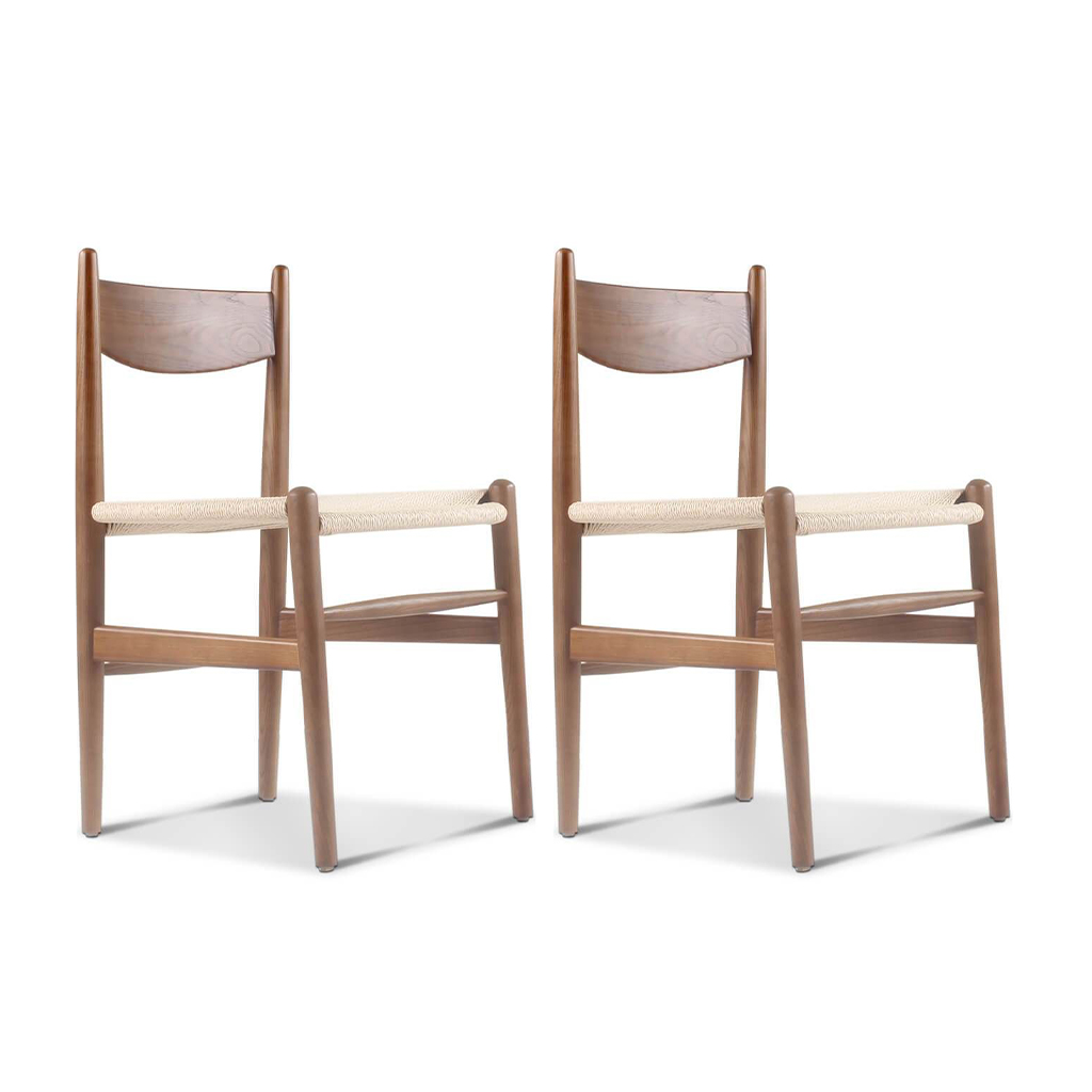 Set of Two Ch36 Chairs / Walnut Stain