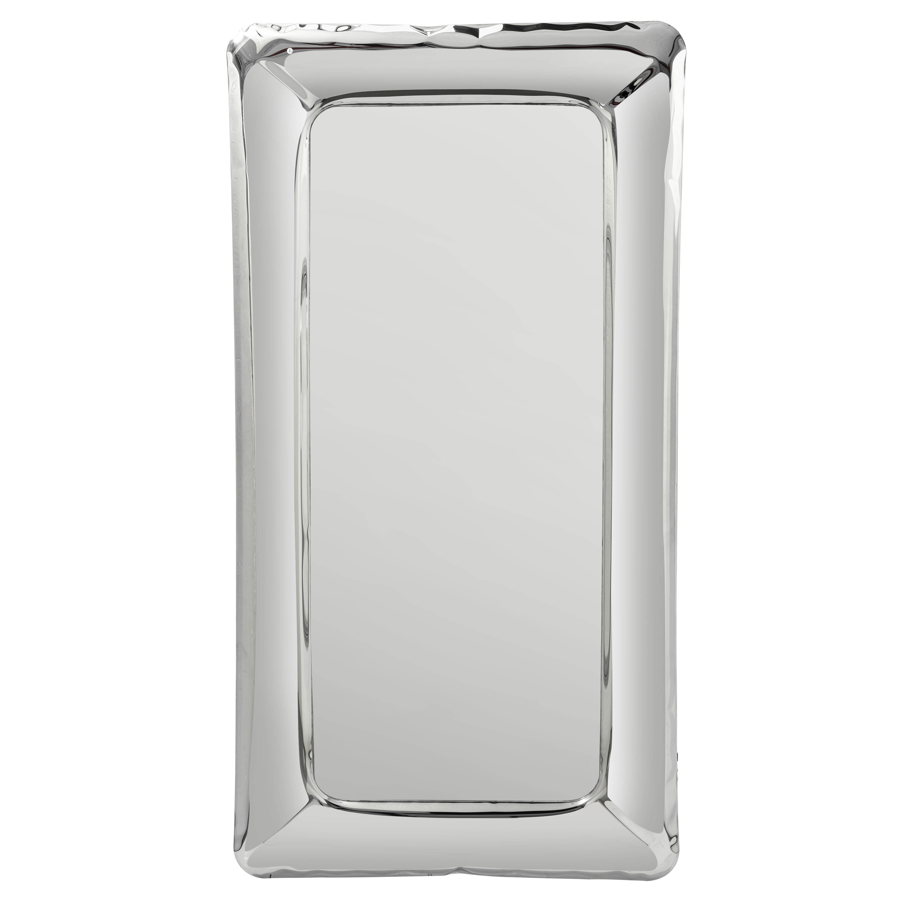 Tafla Contemporary Full Length Polished Stainless Steel Framed Metallic Mirror / Polished Chrome