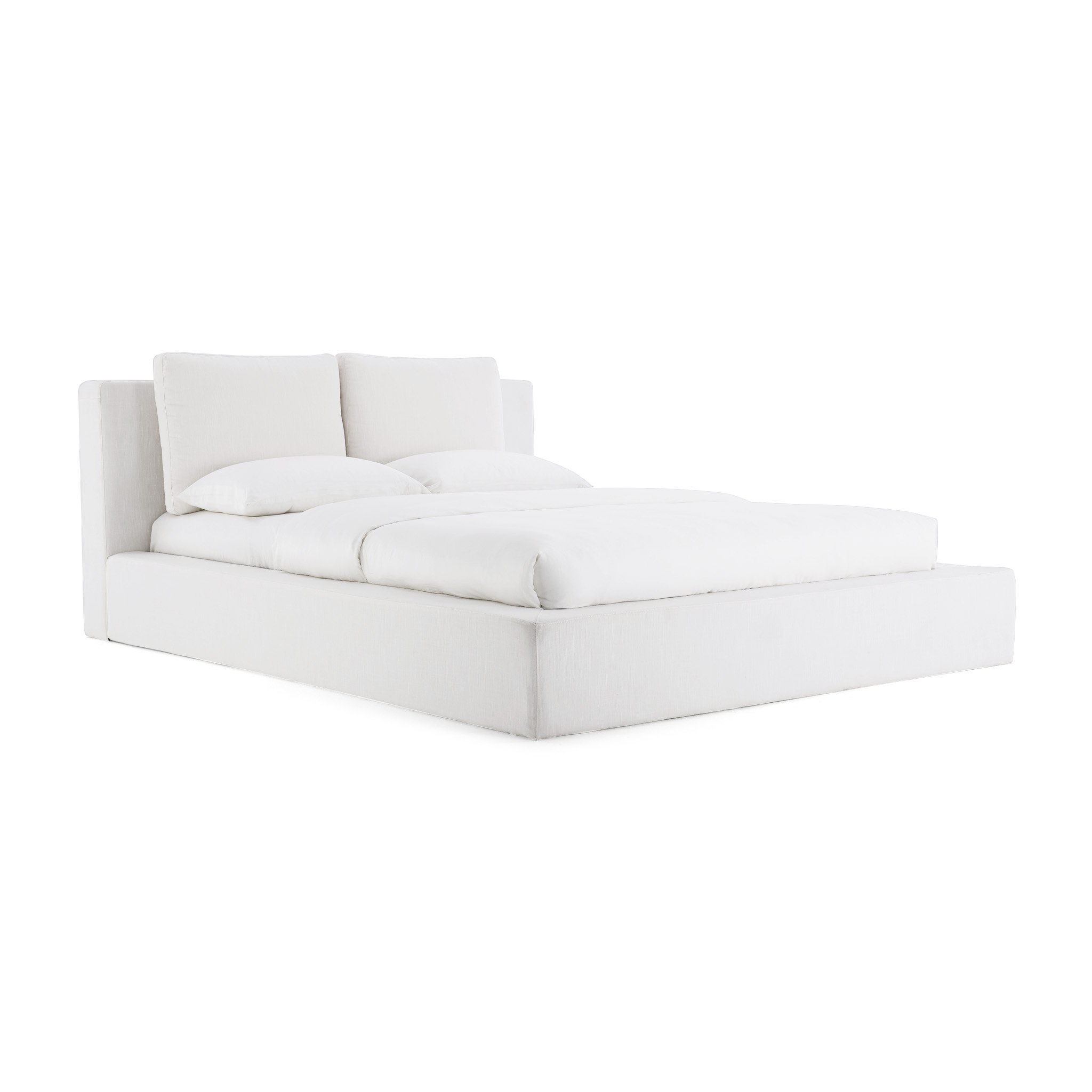 EM Sky Bed Textured Linen Weave-White / King Size