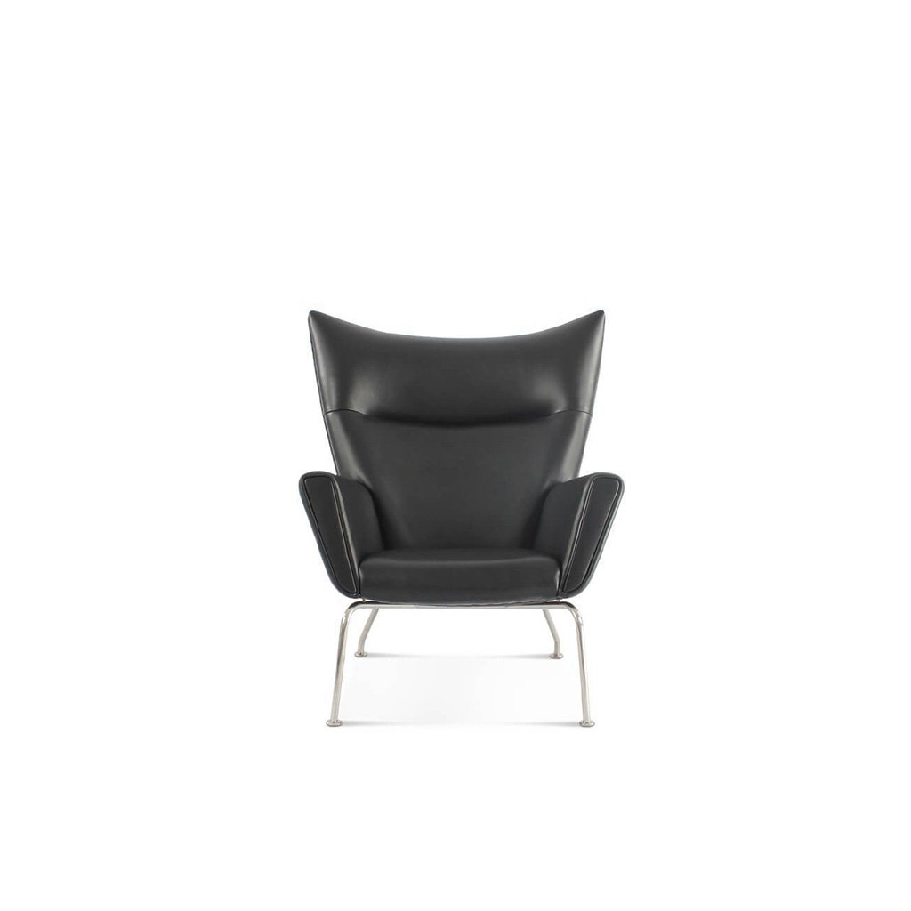 Hans Wegner Wing Chair Lustrous Velvet-Alpine White