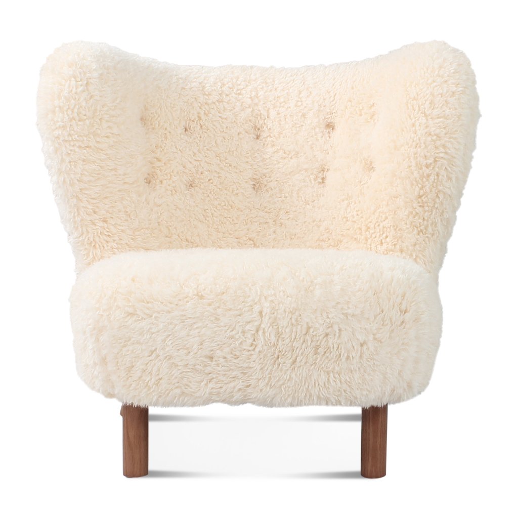 Little Sherpa Lounge Chair Sheepskin-Long Hair / Walnut