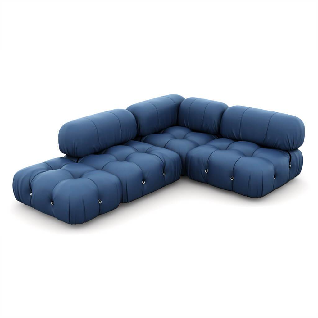 Mario Bellini Couch / Combination 009 - Aniline Leather-Twilight Blue