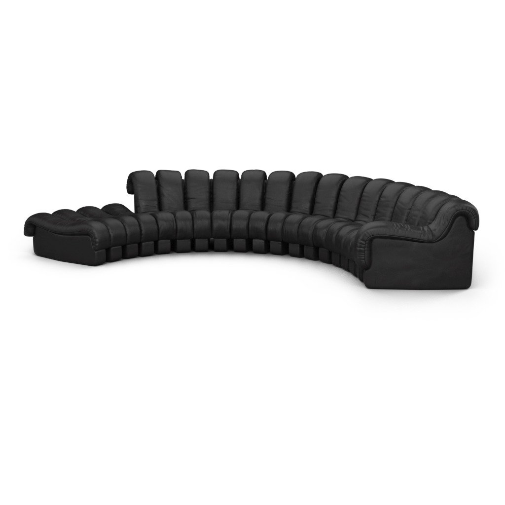 DS 600 Modular Sofa / Combination A Vegan Leather-Obsidian Black