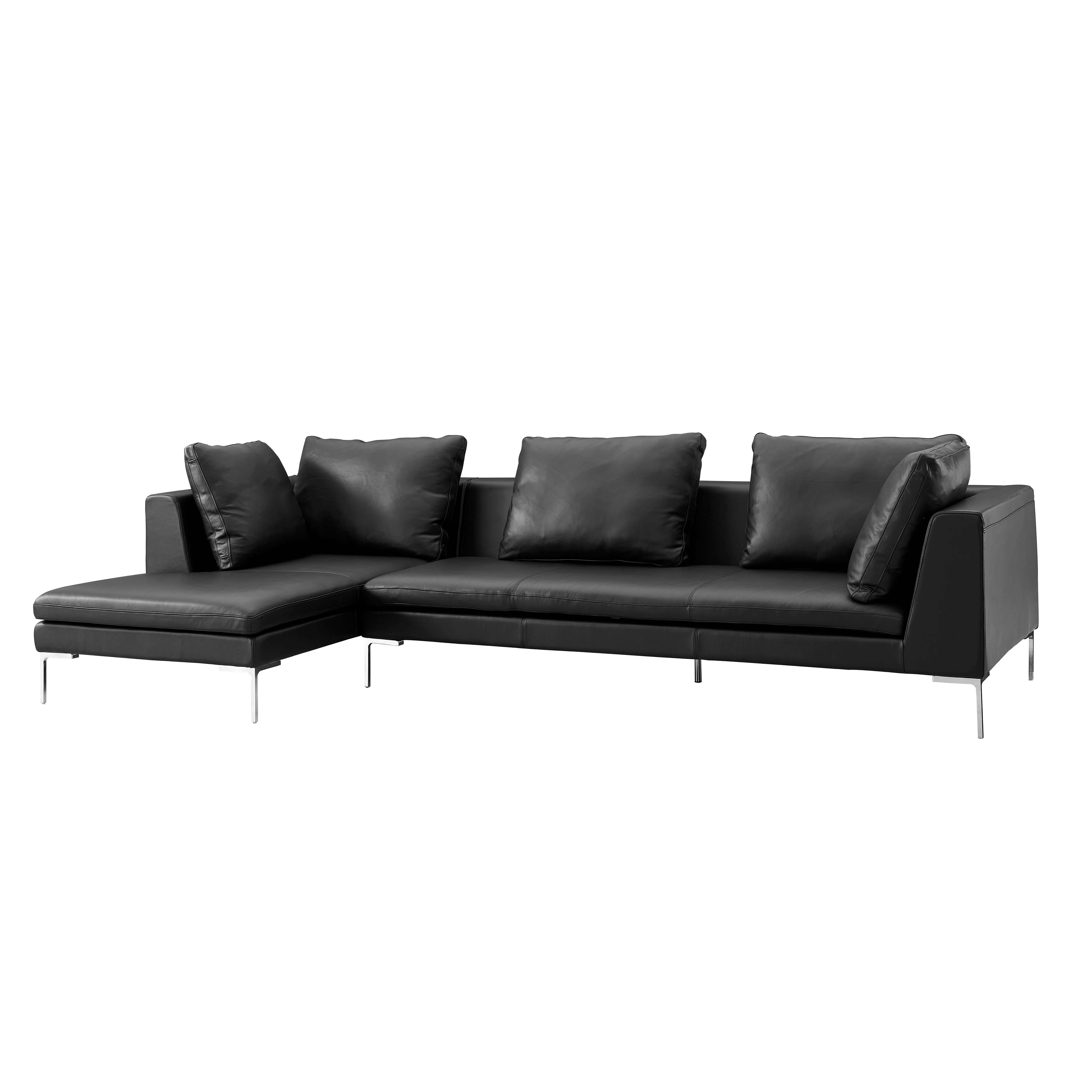 Charles Sectional Sofa Chenille Helios-Jet Black / Small / Right