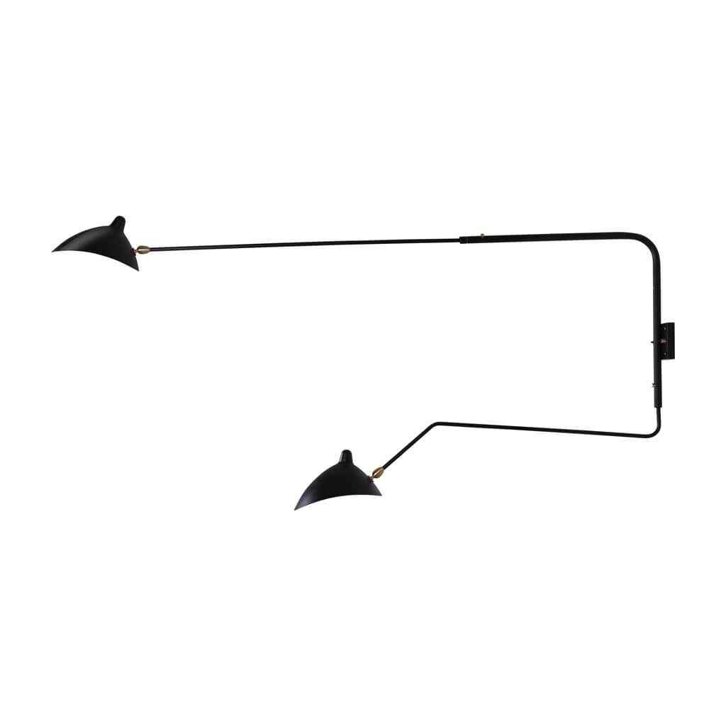 Serge Mouille Two-Arm Wall Sconce Black