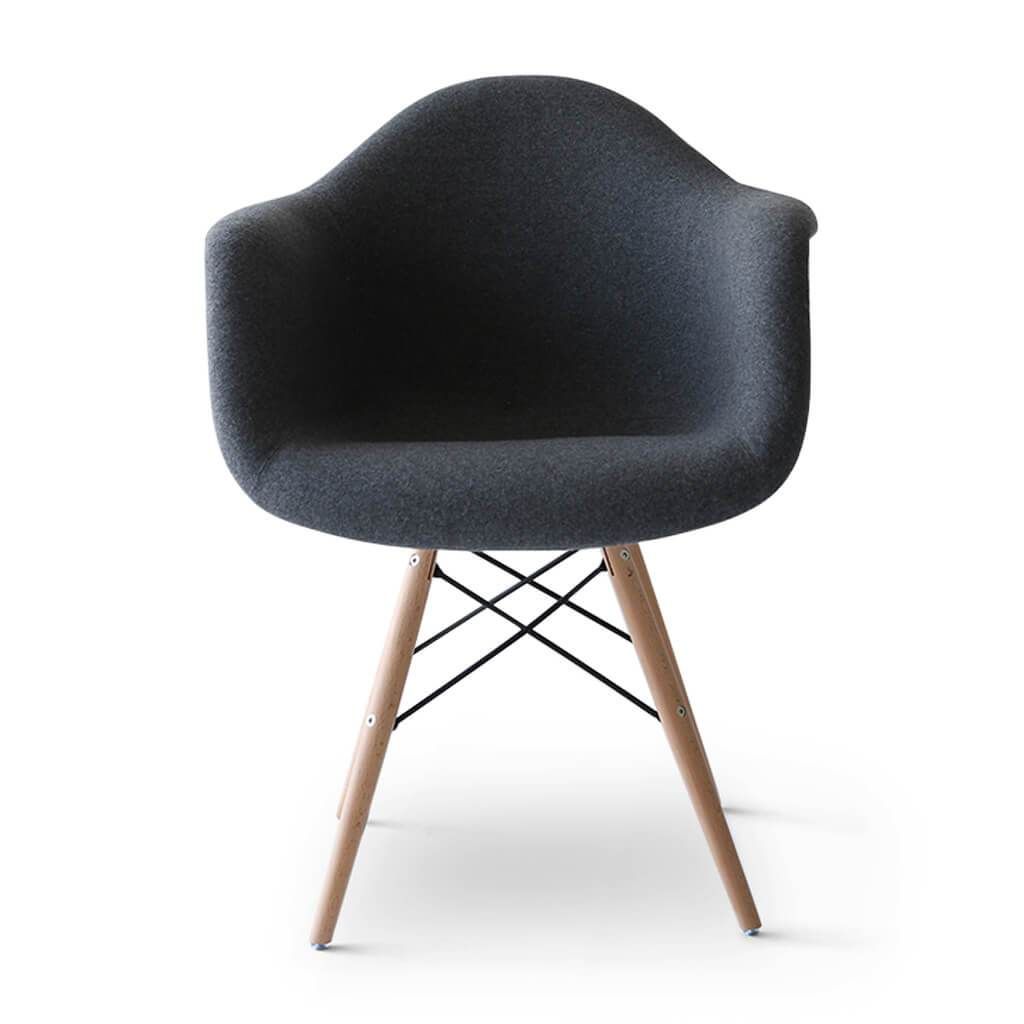 Daw Chair - Upholstered Fiberglass Cashmere-Granite Dark Grey