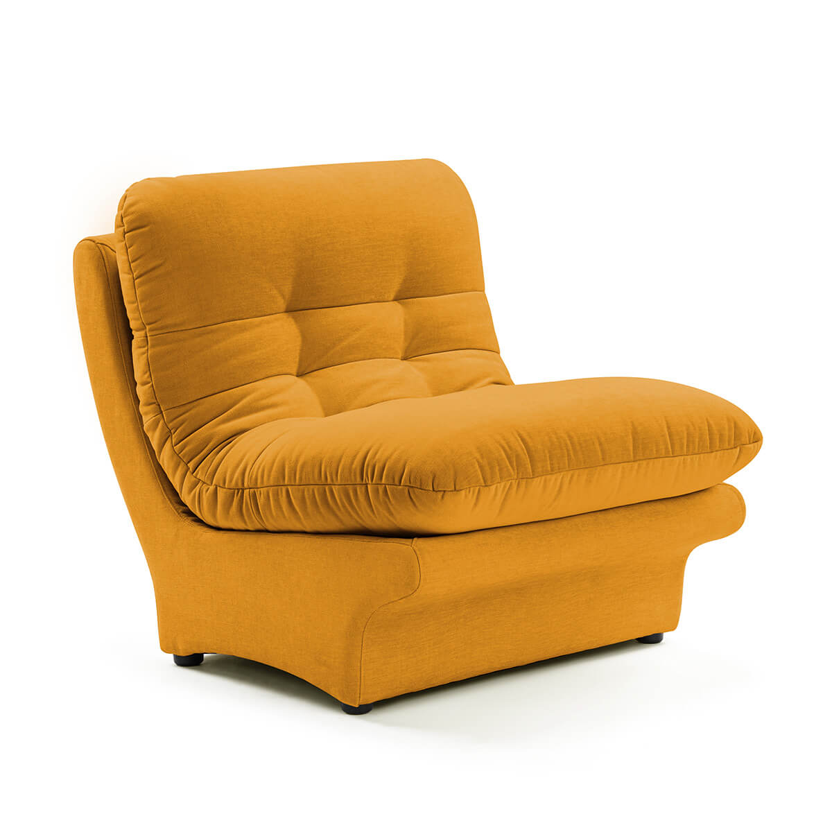 Carsons Mid Century Curved Modular Sectional Sofa / Middle Module Chenille Helios-Mustard Yellow