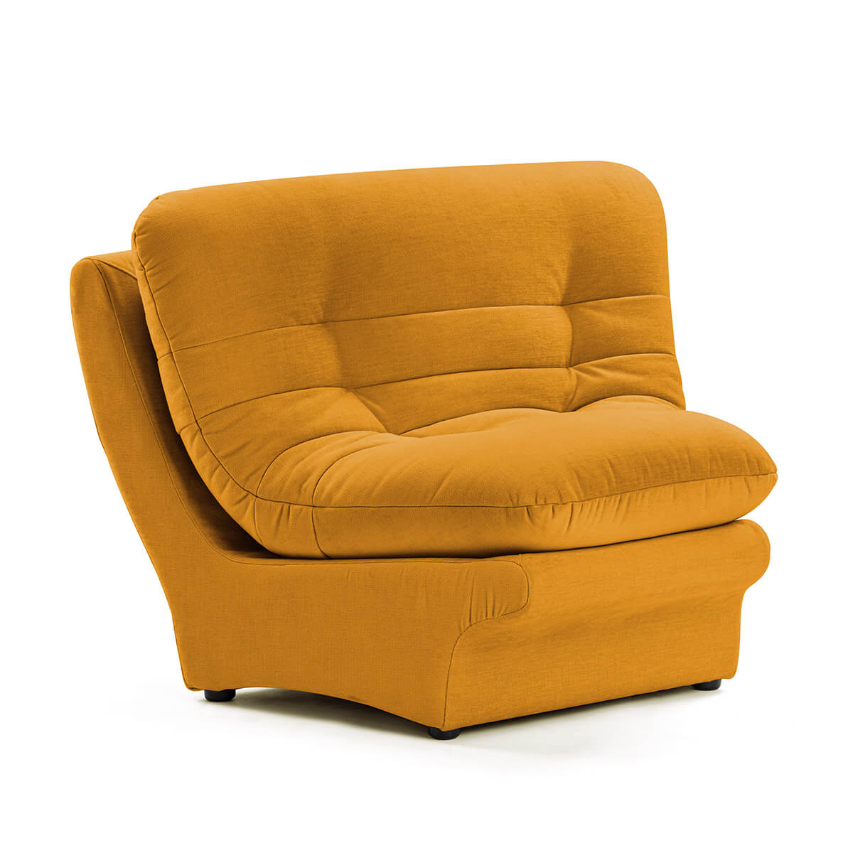 Carsons Mid Century Curved Modular Sectional Sofa / Corner Module Chenille Helios-Mustard Yellow