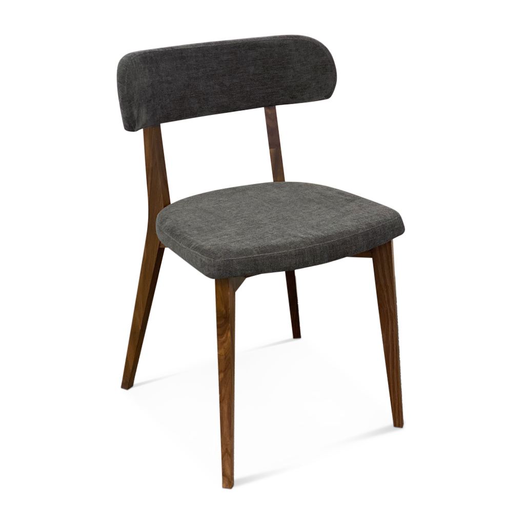 Alpine Modern Walnut Wood Dining Chair Fabric