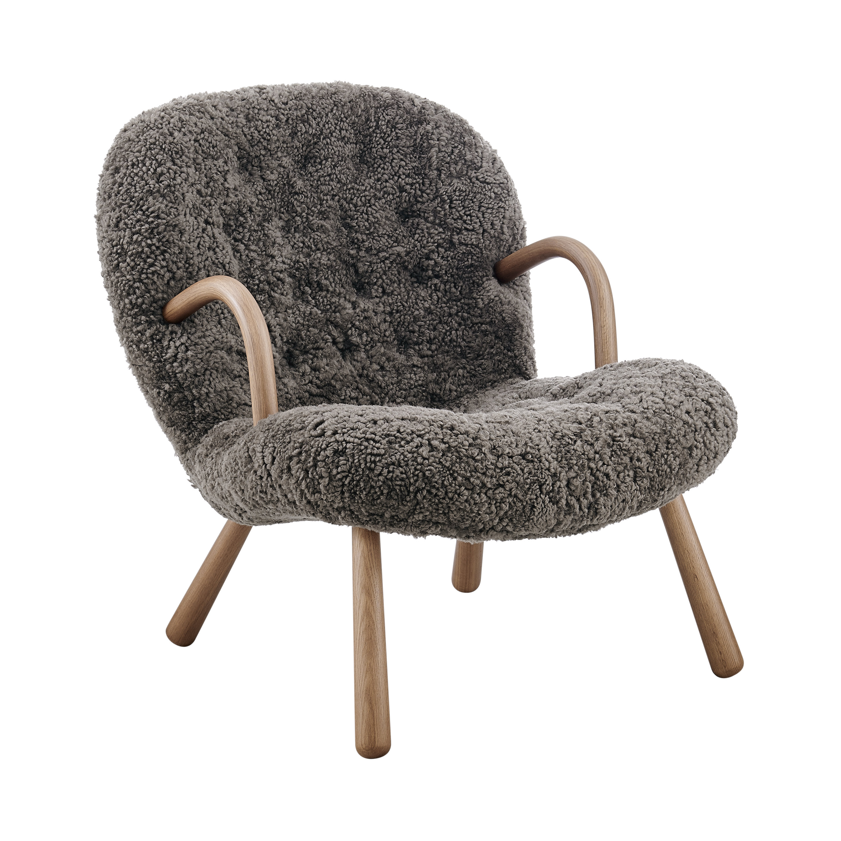 Arctander Clam Chair Genuine Sheepskin-Cafe Noir