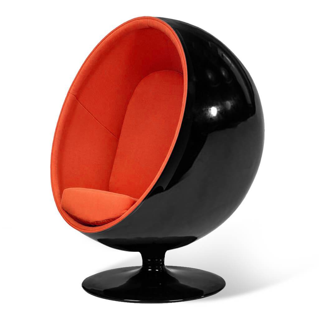 Ball Chair Cashmere-Spanish Orange / Glossy Black