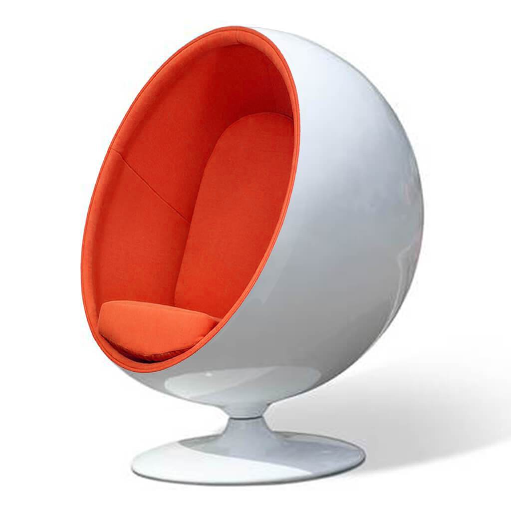 Ball Chair Cashmere-Spanish Orange / Glossy White