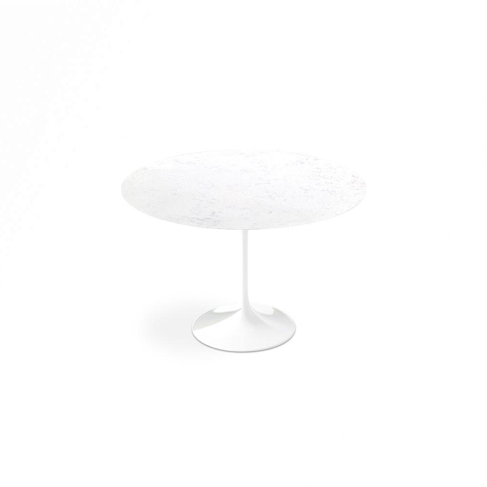 Bianca Neve Calacatta Quartz© Tulip Dining Table - Round 48" - White Base