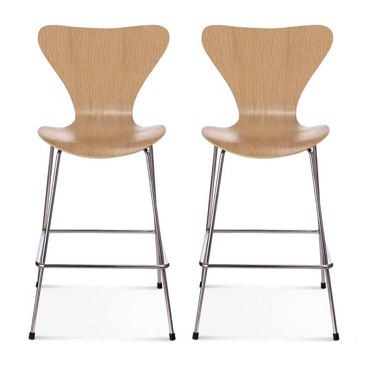 Set of Two Series 7 Counter Stool Oak Veneer - Final Sale