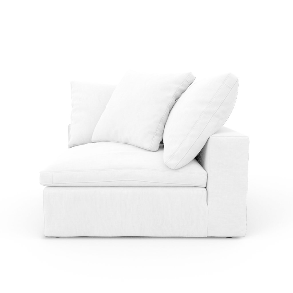 EM Sky Sofa / Corner Module Textured Linen Weave-White