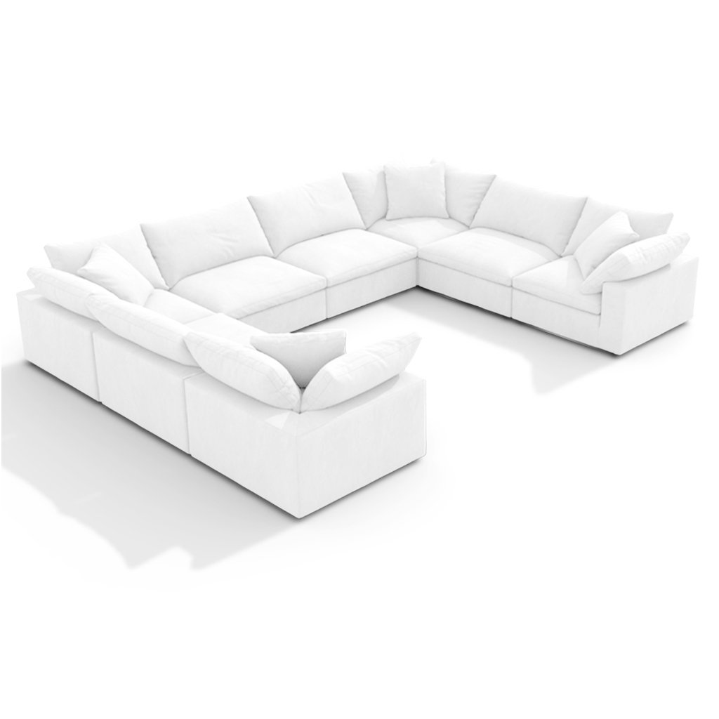 EM Sky Sofa / Combination 103 Textured Linen Weave-White