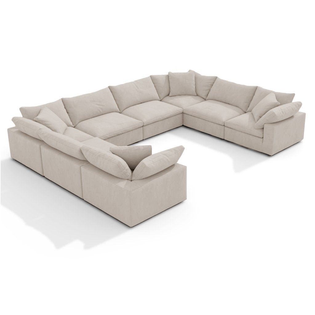EM Sky Sofa / Combination 103 Textured Linen Weave-Flax