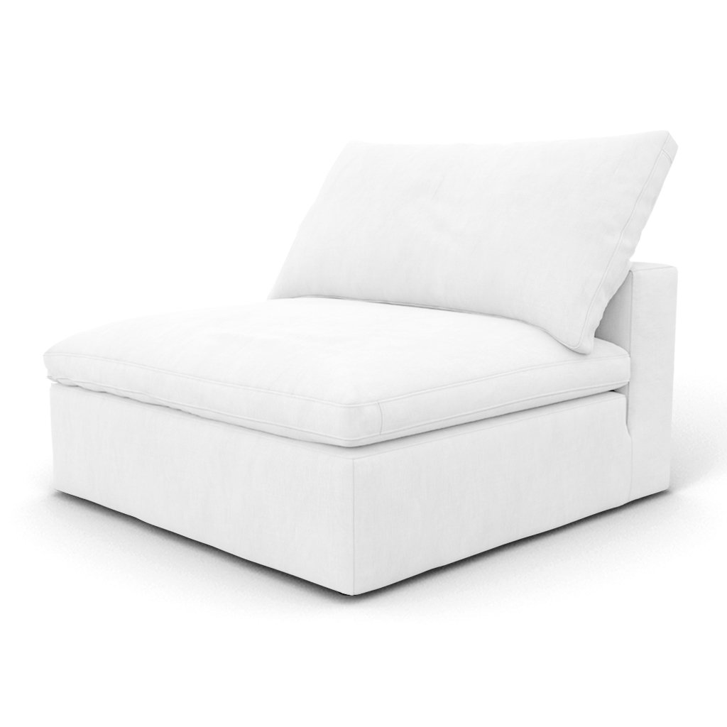 EM Sky Sofa / Single Module Textured Linen Weave-White