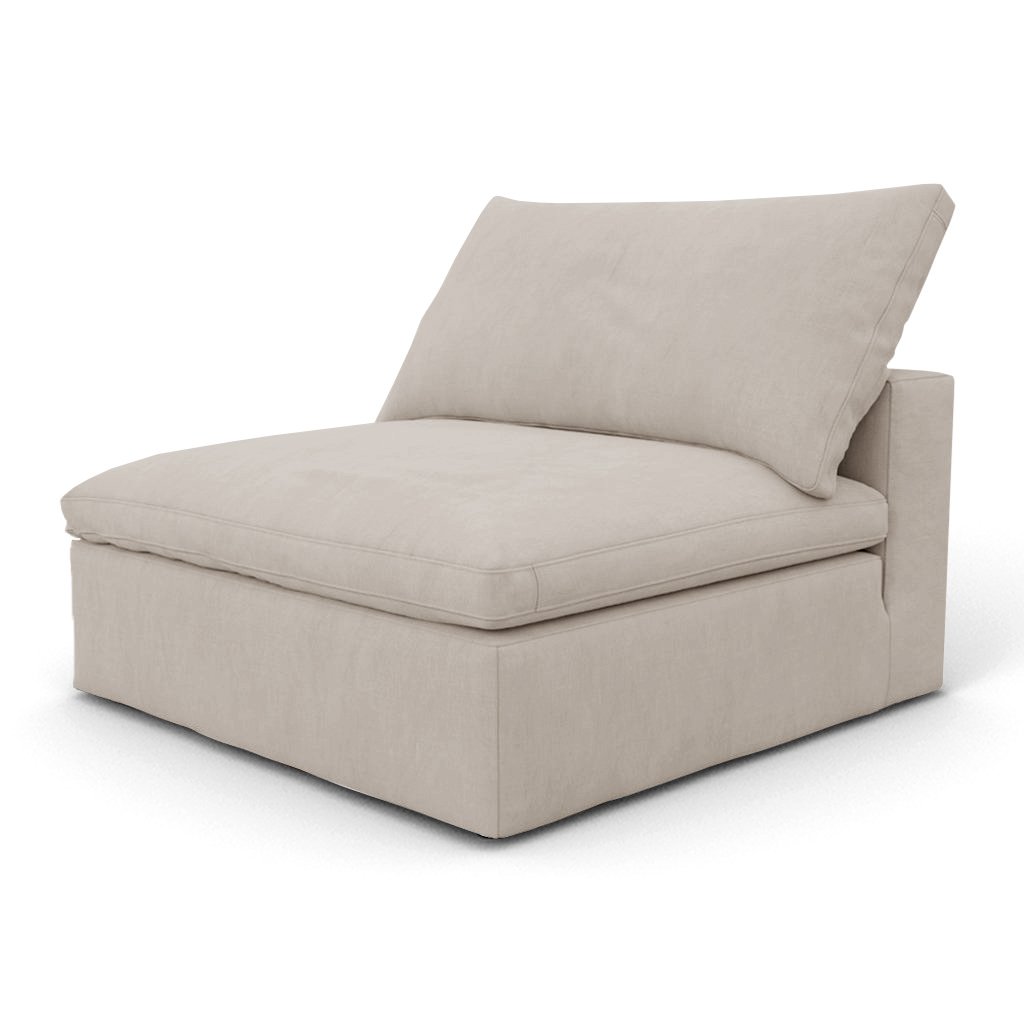 EM Sky Sofa / Single Module Textured Linen Weave-Flax