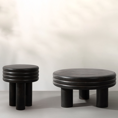 Avori Modern Round Ring Tripod Concrete Coffee & Side Table