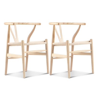 Set of Two Wishbone Chairs / Natural Ash