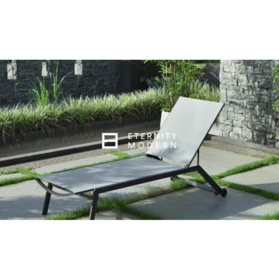 Cannes Grey 4-Position Outdoor Reclining Lounge Chair 