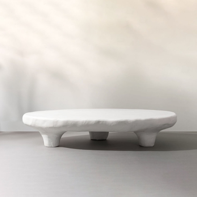 Isla Modern Organic Shaped Tripod Low Concrete Coffee Table