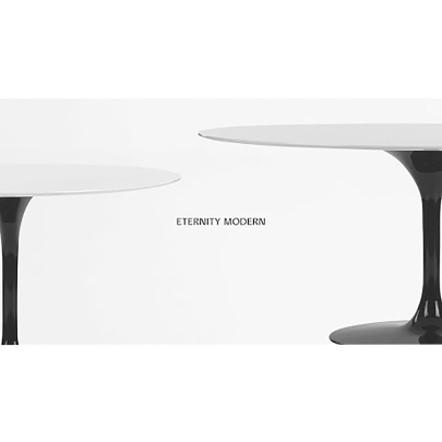 White Lacquer Tulip Dining Table - Oval - EternityModern