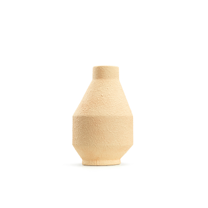 Willow Decorative Sculptural Sand Tone Rustic Wabi Sabi Ceramic Vase 