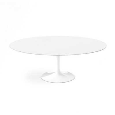 White Lacquer Tulip Dining Table - Oval - EternityModern