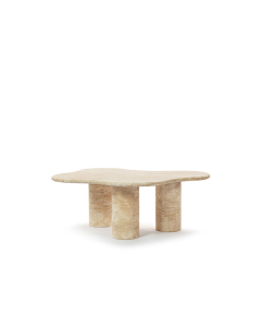 Elyse Freeform Stone Coffee Table with Tri Cylinder Base