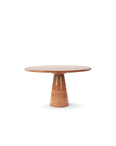 Dario Round Stone Dining Table with Conical Pedestal Base
