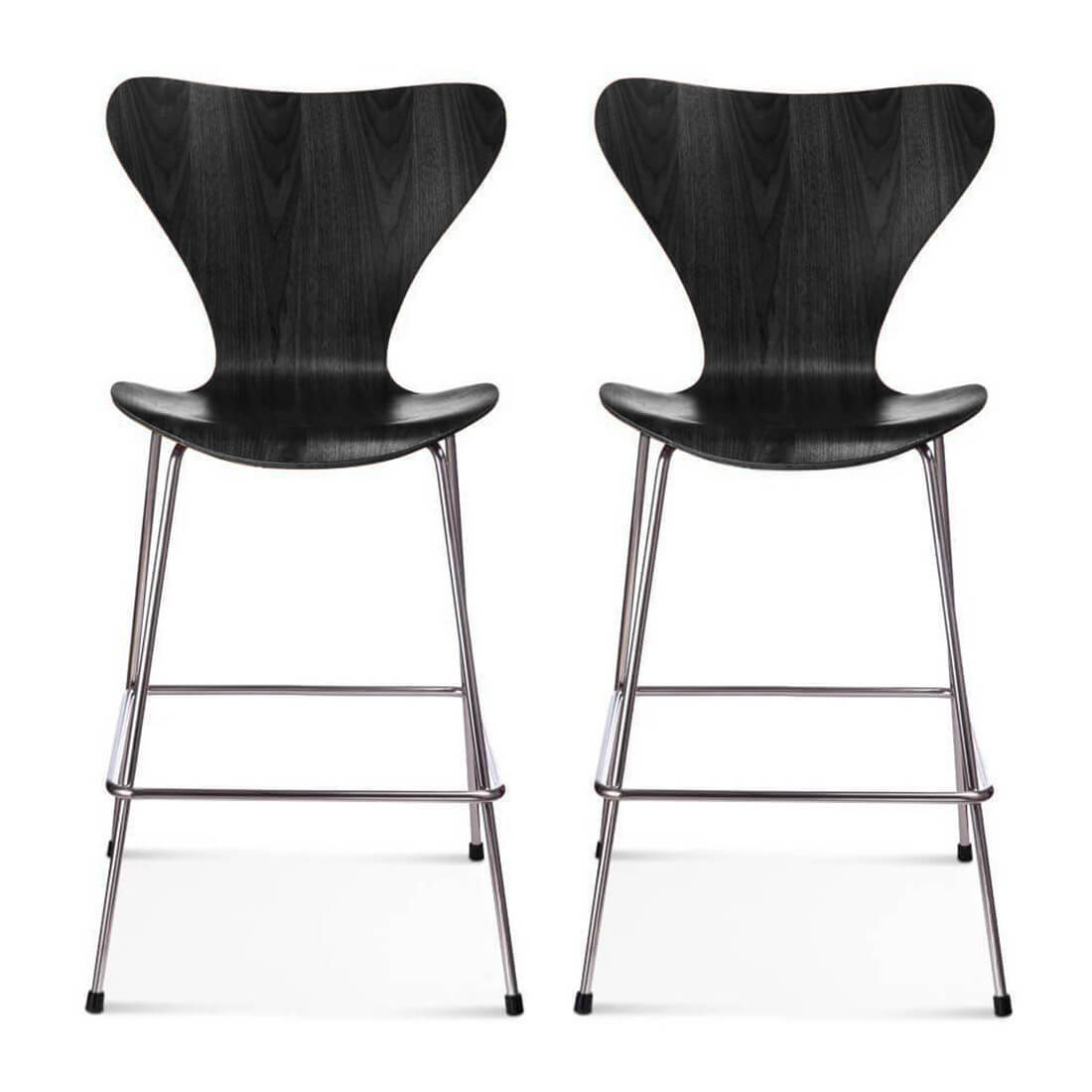 Set of Two Series 7 Counter Stool Black Stain
