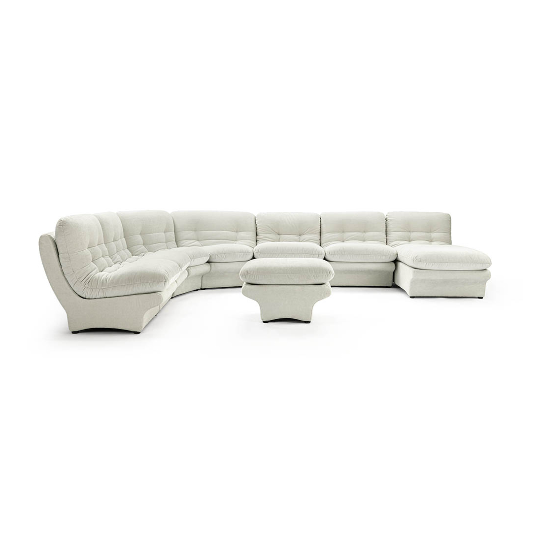Carsons Mid Century Curved Modular Sectional Sofa | Combination 001