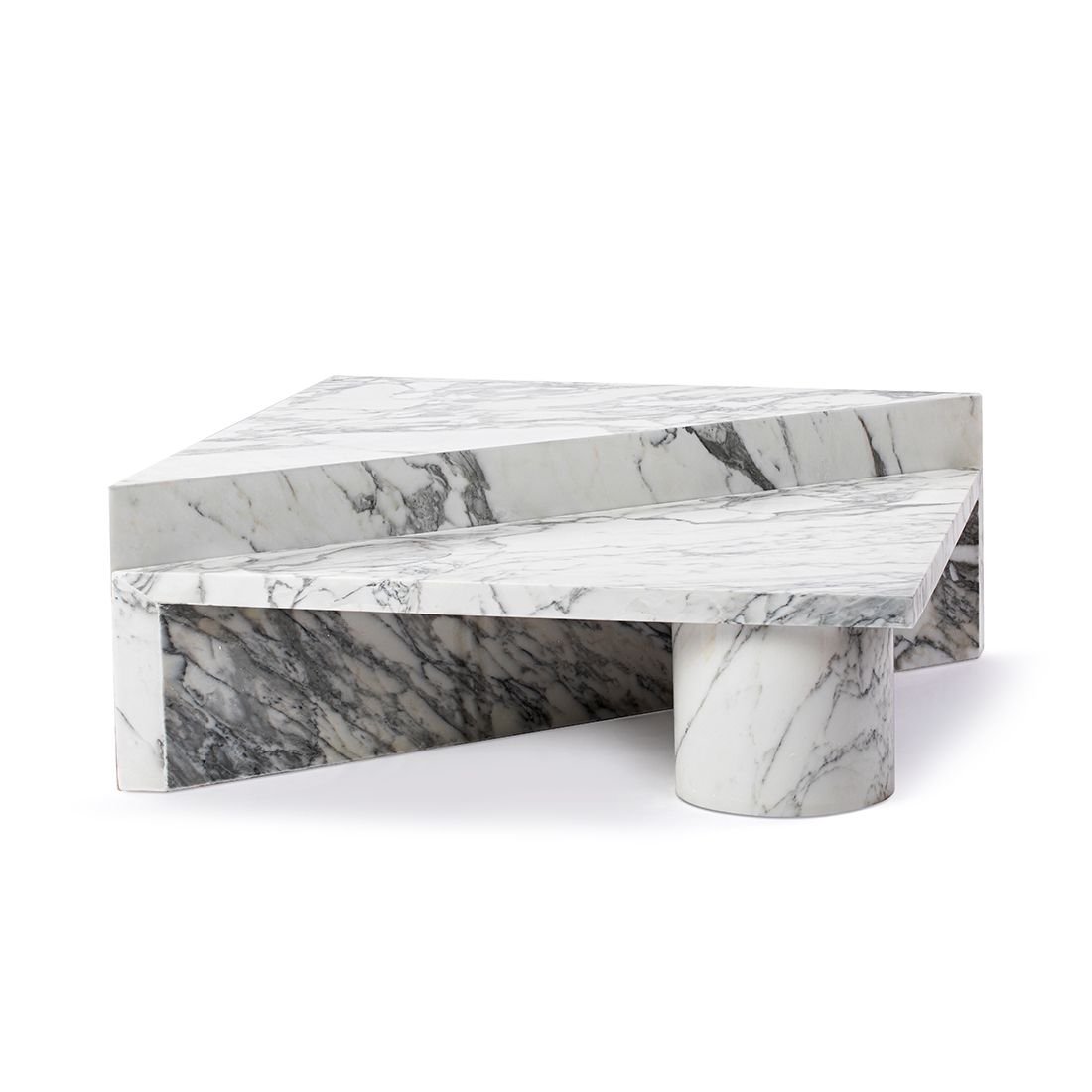 Vito Two Piece Triangle Arabescato Marble Coffee Table | Modern Furniture