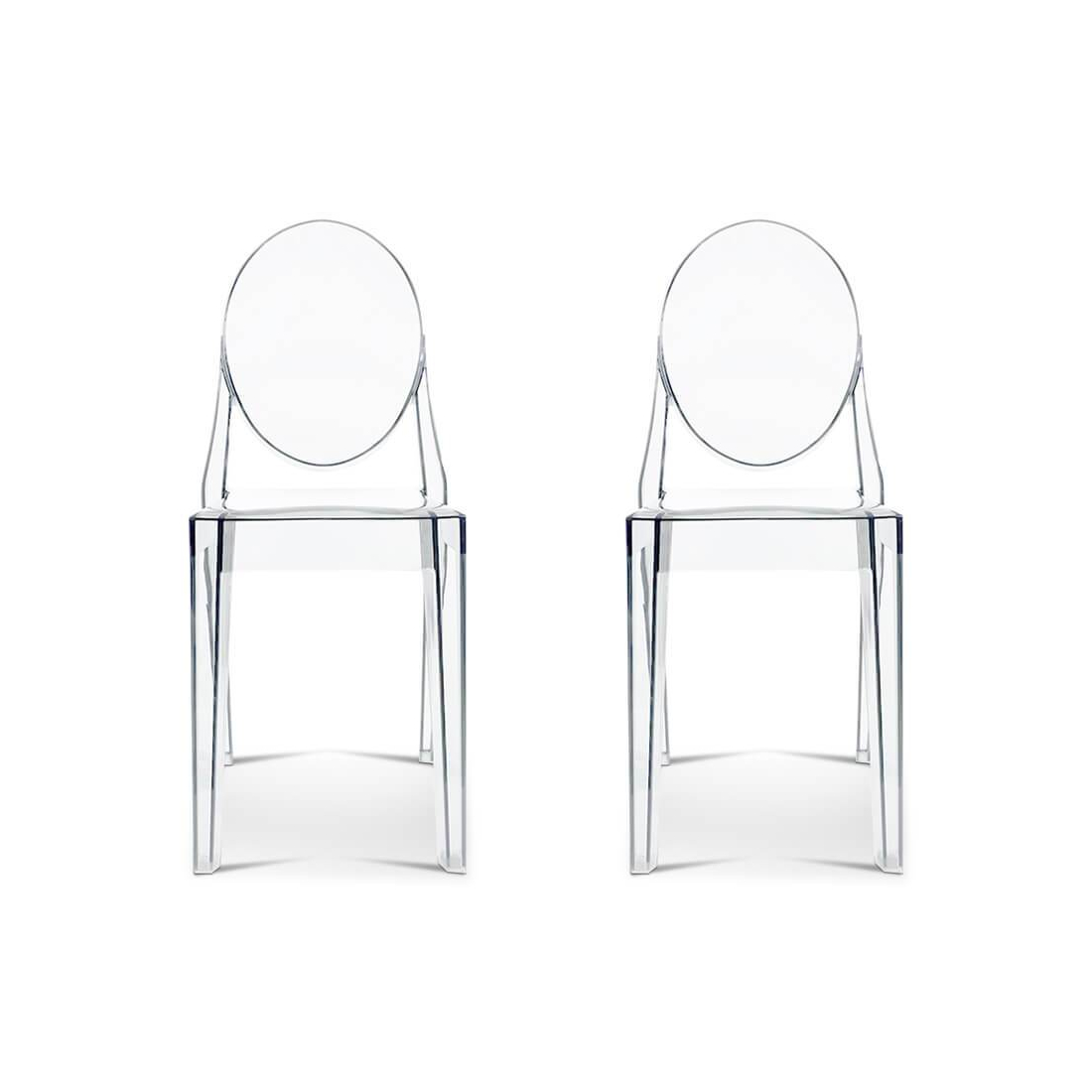Set of Two Ghost Side Chairs Victoria - Eternity Modern