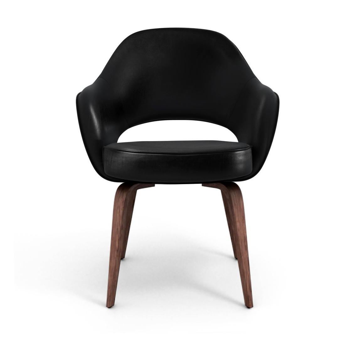 Saarinen Executive Leather Armchair - Wood Legs - Eternity Modern
