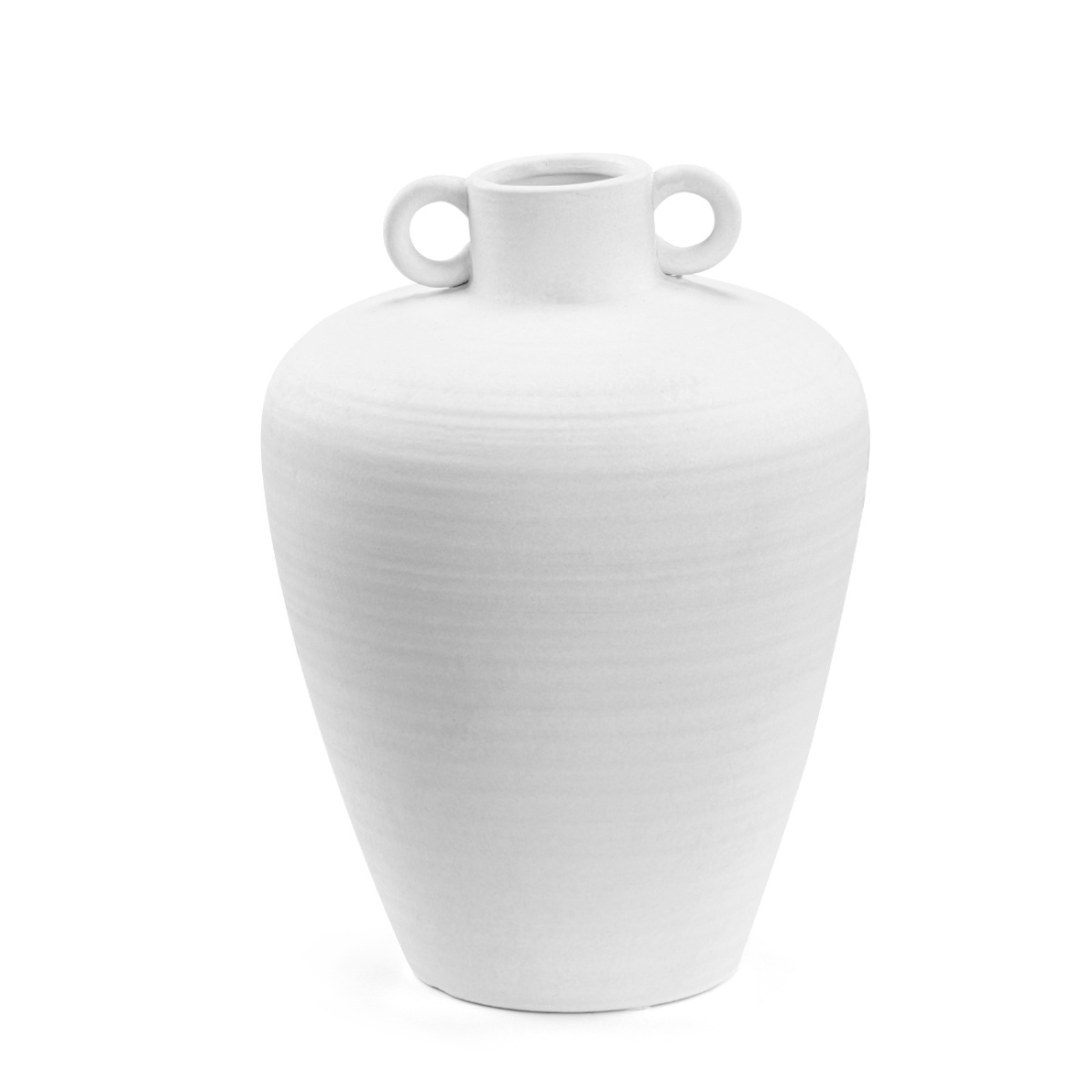 Meadow Decorative Tall White Nordic Ceramic Vessel Vase With Handles