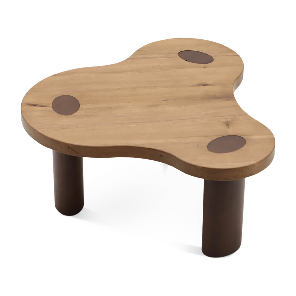 Amelie Wood Freeform Cloud Coffee Table - Small / Solid Oak with Walnut Stain