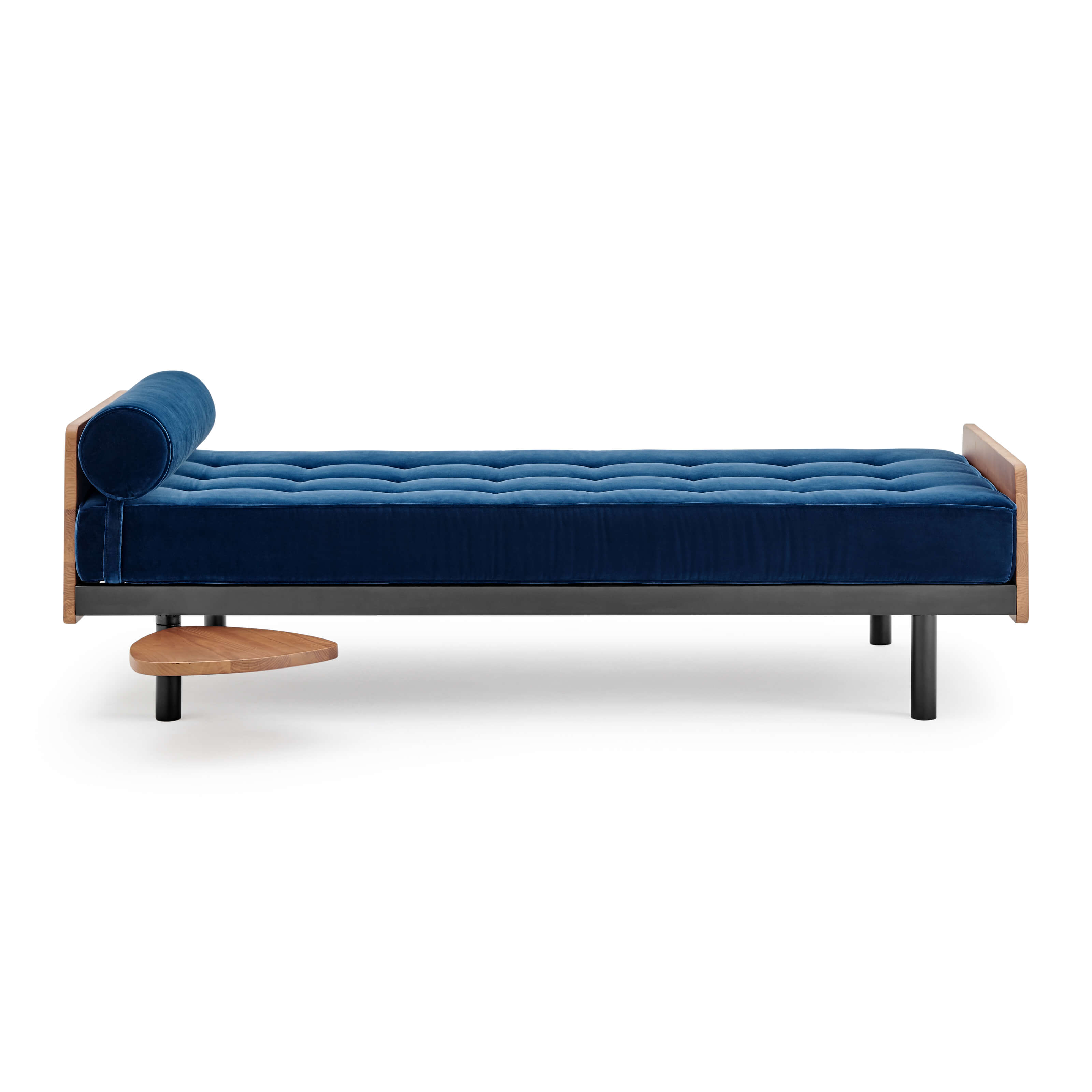 S.C.A.L. Mid Century Modern Upholstered Wood Daybed Cotton Linen-Scotch Mist