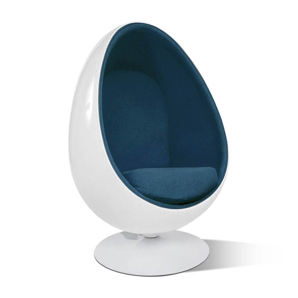 Egg Pod Chair Boucle Wool-Ocean / Glossy White
