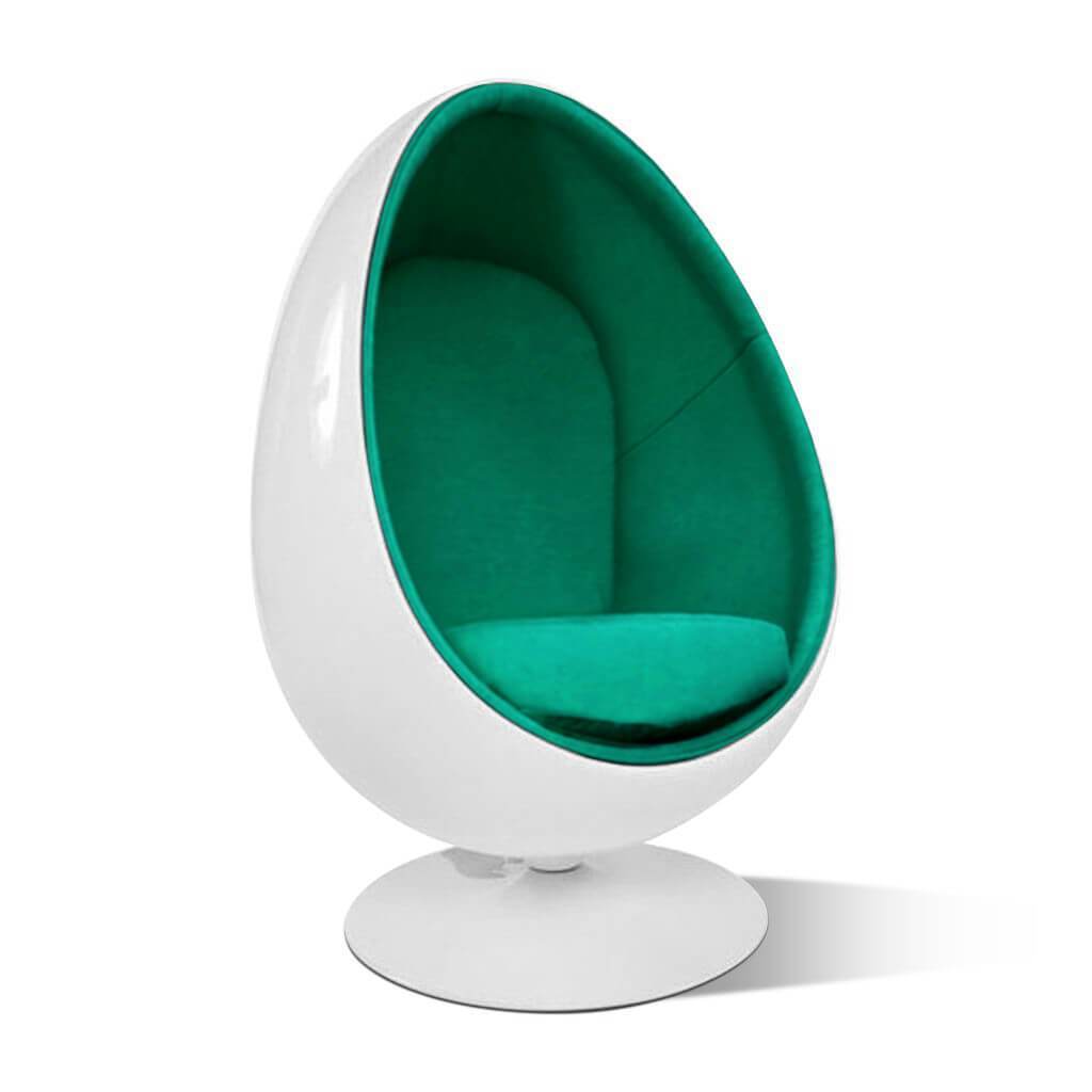 Egg Pod Chair Cashmere-Pine Green / Glossy White