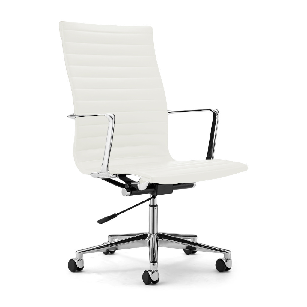 EM Office Chair Highback - Thinpad Top Grain Forte-Snow White