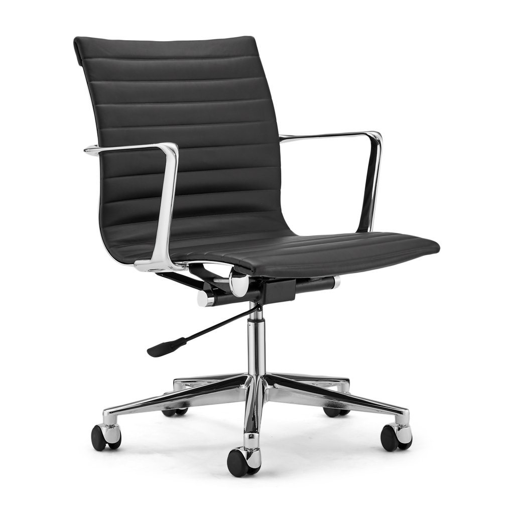 EM Office Chair Lowback - Thinpad Top Grain Forte-Black