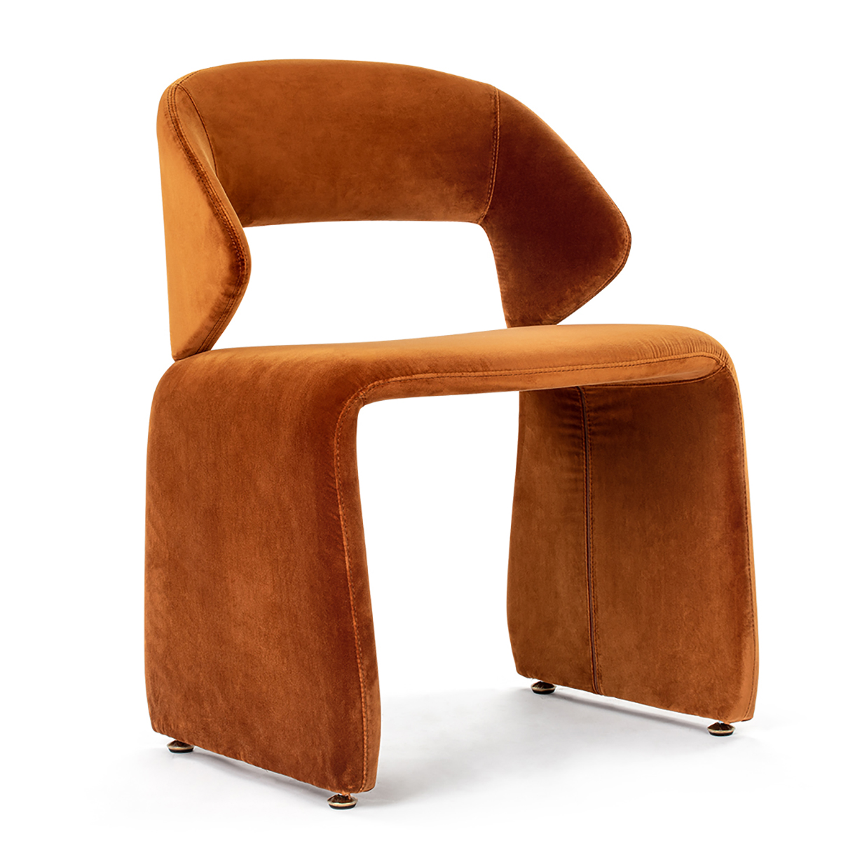 Milo Scandinavian Minimalist Suit Chair Cotton Velvet-Spice