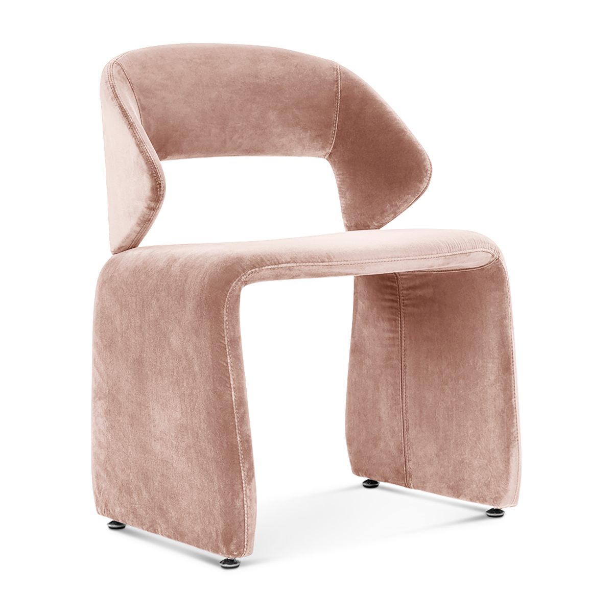Milo Scandinavian Minimalist Suit Chair Cotton Velvet-Blush