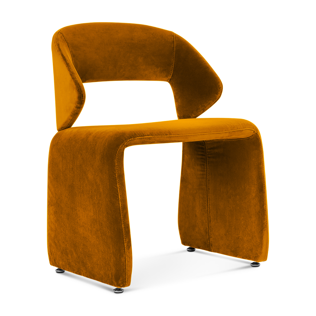 Milo Scandinavian Minimalist Suit Chair Cotton Velvet-Mango