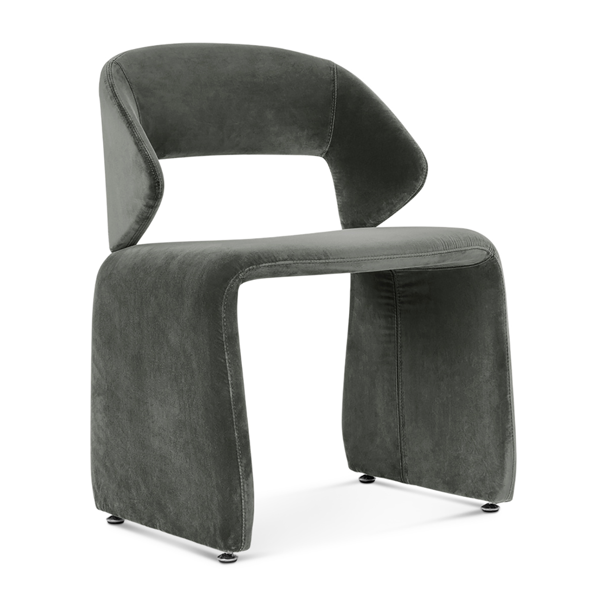 Milo Scandinavian Minimalist Suit Chair Cotton Velvet-Seal Grey